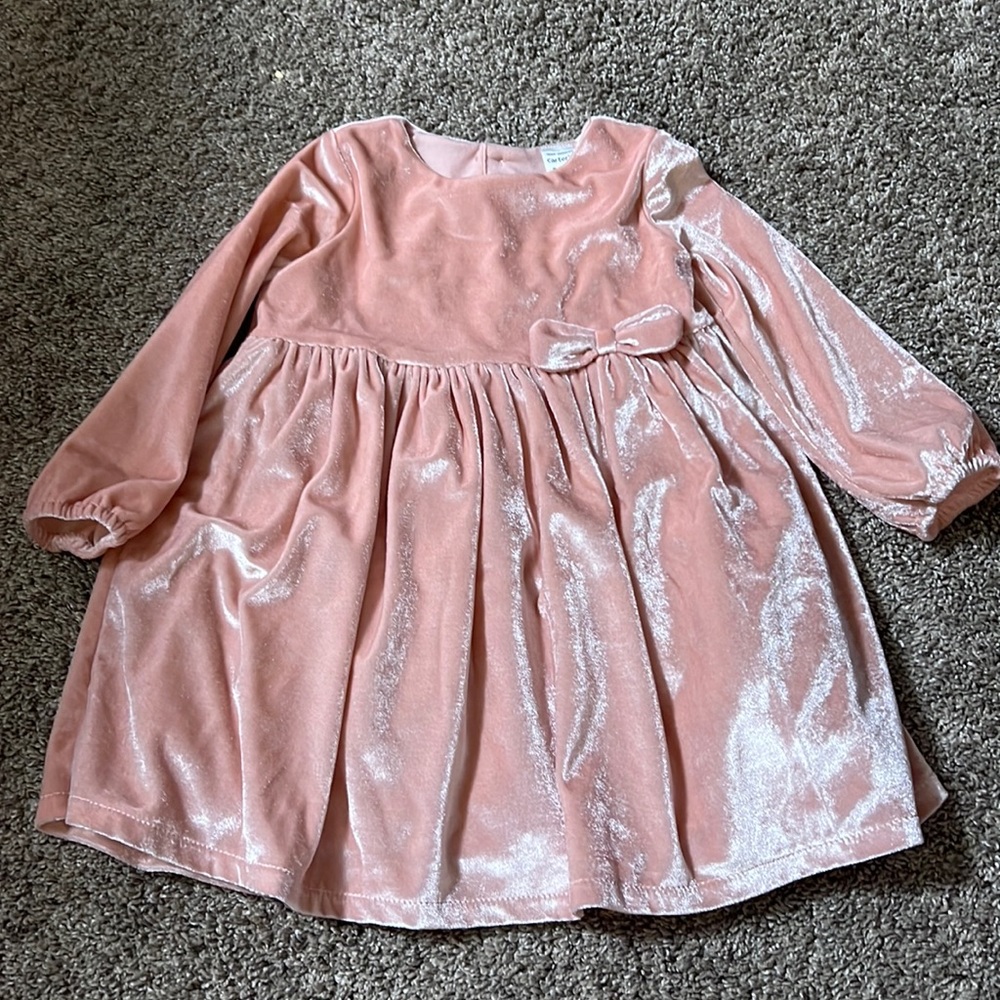 Carters dress. 24 months. Pink velvet. Worn once.